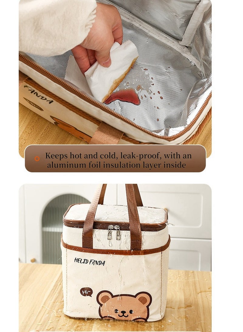 Insulated Lunch Box Bag Kids, Leak-Proof Waterproof and Stain-resistant lunch tote bag, Large Reusable Lunch Box Carrier Bento Cooler Tote Bag for boys and Girls, Light-weight Portable Lunch Box Bag for School, Kindergarten, Picnic and Travel. Storage Bag for Camping and Picnicking(24x24.5x15.5 cm) - Image 3