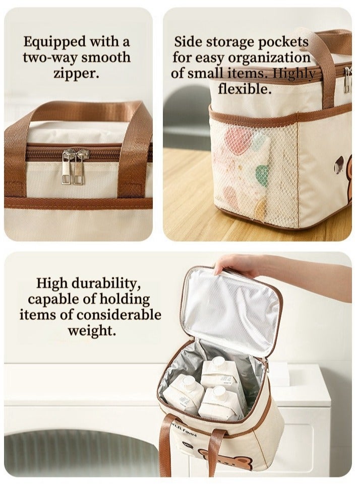 Insulated Lunch Box Bag Kids, Leak-Proof Waterproof and Stain-resistant lunch tote bag, Large Reusable Lunch Box Carrier Bento Cooler Tote Bag for boys and Girls, Light-weight Portable Lunch Box Bag for School, Kindergarten, Picnic and Travel. Storage Bag for Camping and Picnicking(24x24.5x15.5 cm) - Image 5