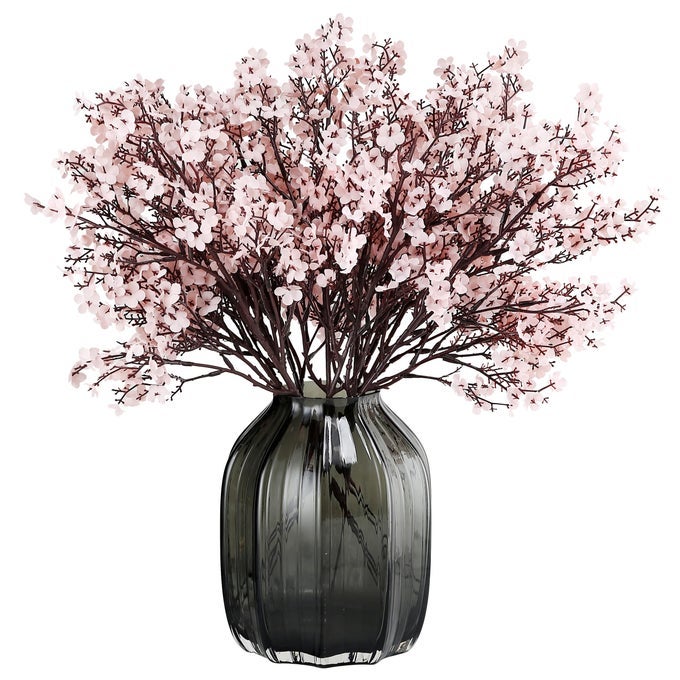 JAKYGLOBAL BABYS BREATH FABRIC CLOTH ARTIFICIAL FLOWERS 6 BUNDLE EUROPEAN FAKE SILK PLANTS DECOR WEDDING PARTY DECORATION BOUQUETS REAL TOUCH DIY HOME GARDEN AUTUMN PINK6PCS