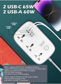 LDNIO Universal 3 Outlet Power Extension 2 USB 2PD Port Multi Power Strip Plug Boar Extension Socket  - Image 4
