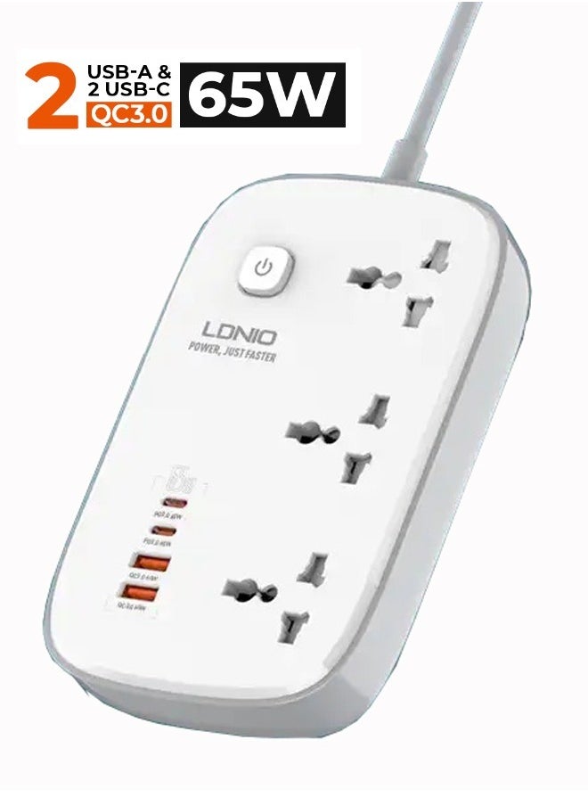 LDNIO - Universal 3 Outlet Power Extension 2 USB 2PD Port Multi Power Strip Plug Boar Extension Socket - Image 1