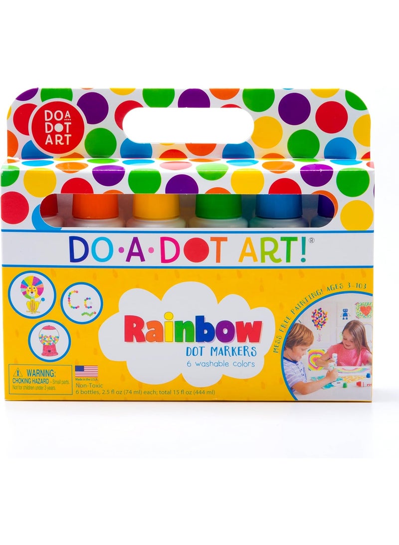 Do.A.Dot Art! Do A Dot Art! Markers 6-Pack Rainbow Washable Paint Markers, The Original Dot Marker, Activity Craft Coloring Supplies for Kids and Toddlers, Made in the USA - Image 1