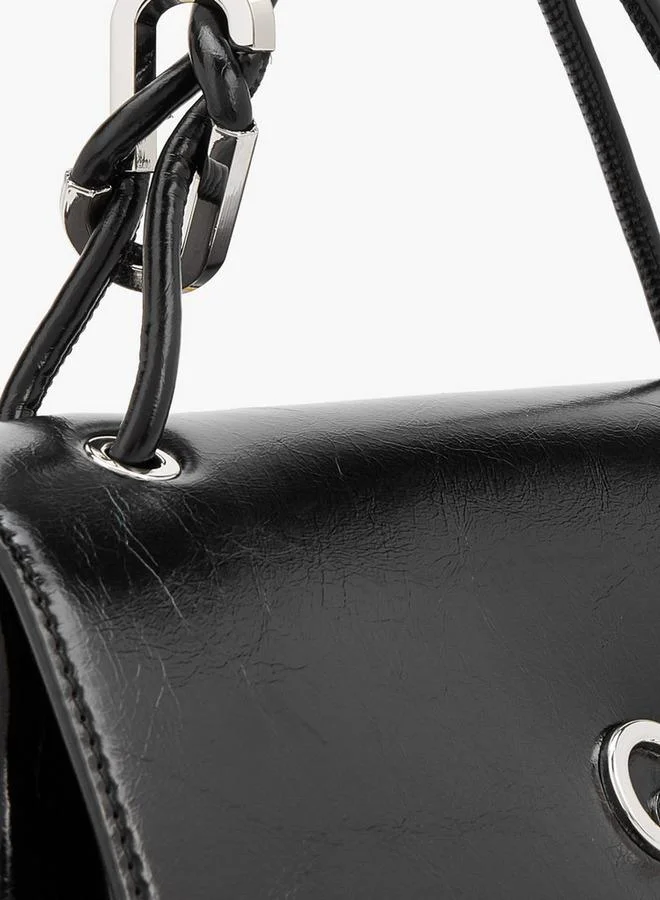 Celeste BLACK Solid Satchel Bag With Detachable Strap for Women | Best Price UAE