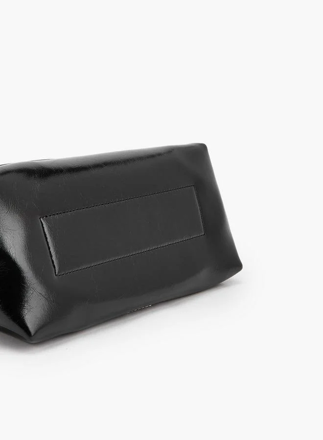 Celeste BLACK Solid Satchel Bag With Detachable Strap for Women | Best Price UAE