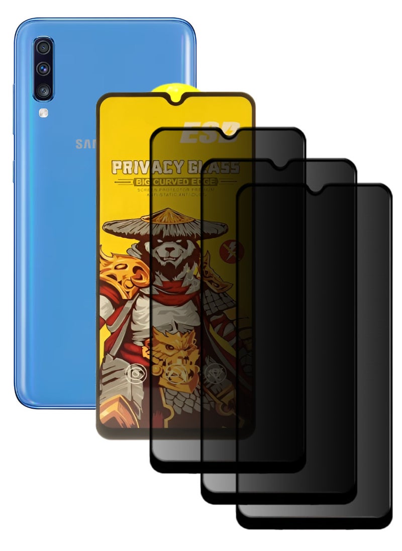 ESD 3 Pieces Tempered Dustproof Privacy Glass Screen Protector Compatible For Samsung Galaxy A70 - Image 1