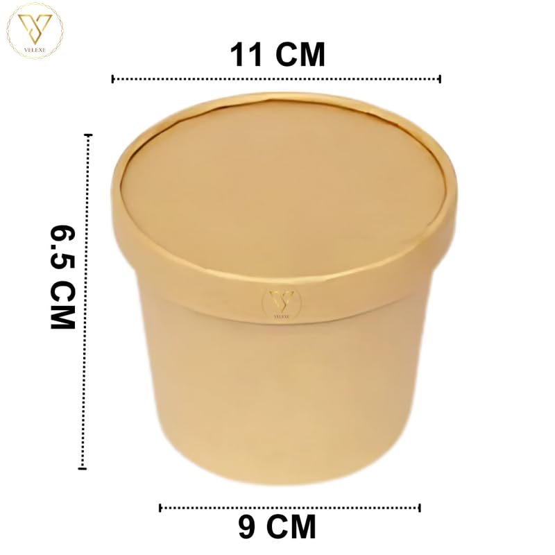 VELEXE Brown Kraft Paper Food Container - Pack of 25 (350ml, 11x6.5x9 CM) | Eco-Friendly Takeaway Containers | Biodegradable & Disposable Food Containers for Meal, Party Catering, Takeout & Delivery - Image 2