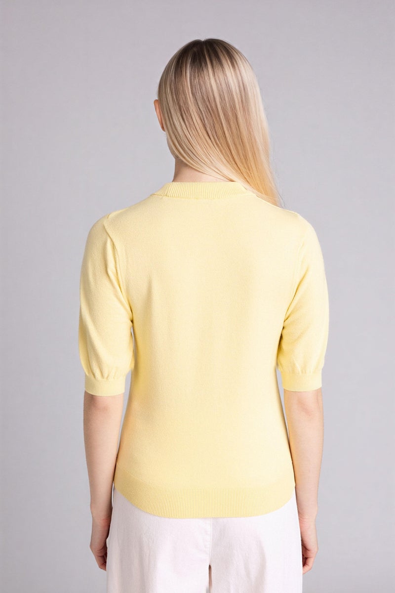 DeFacto Yellow Woman Regular Fit V-Neck Cardigan Casual - Image 5