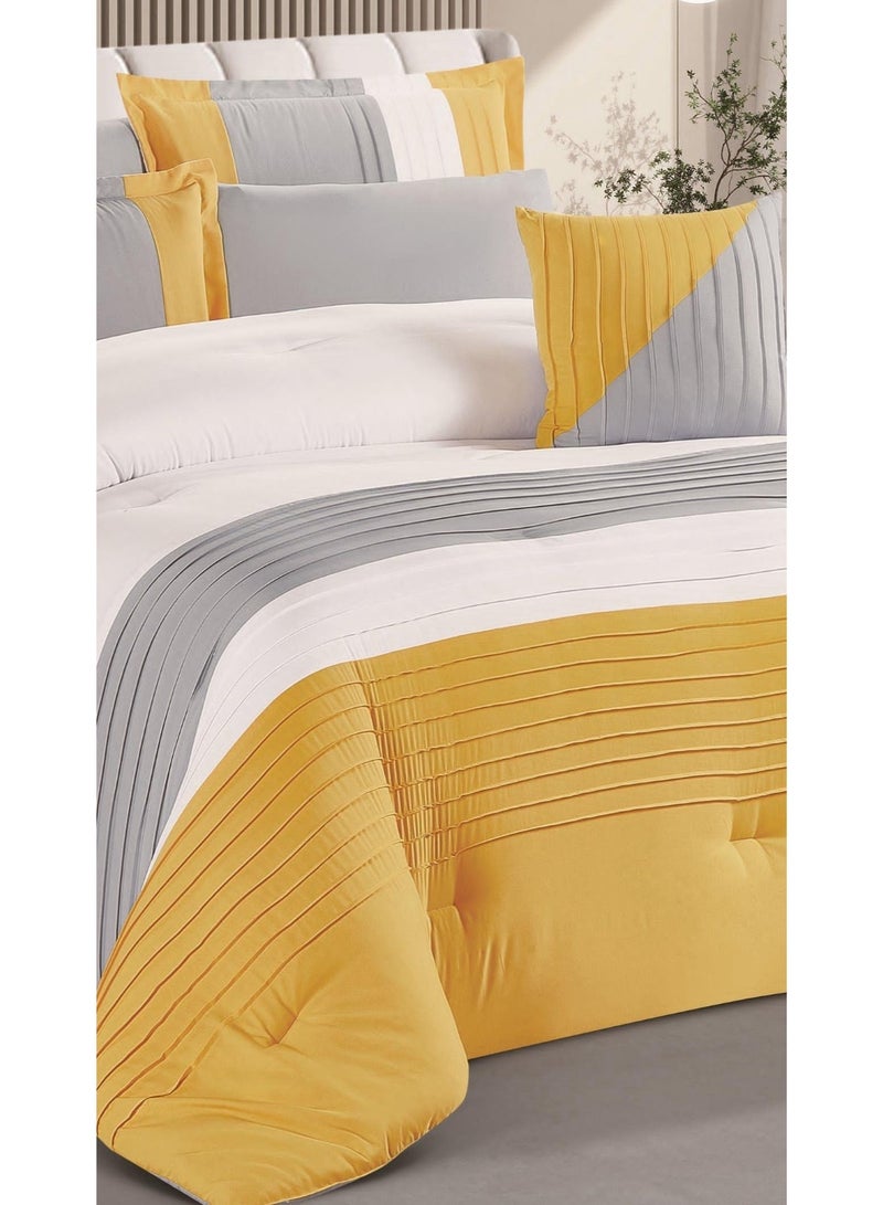 RedRoss *A double bed sheet with a modern striped design and embroidery that adds a touch of elegance, made of microfiber, size 240*260 cm - Image 4