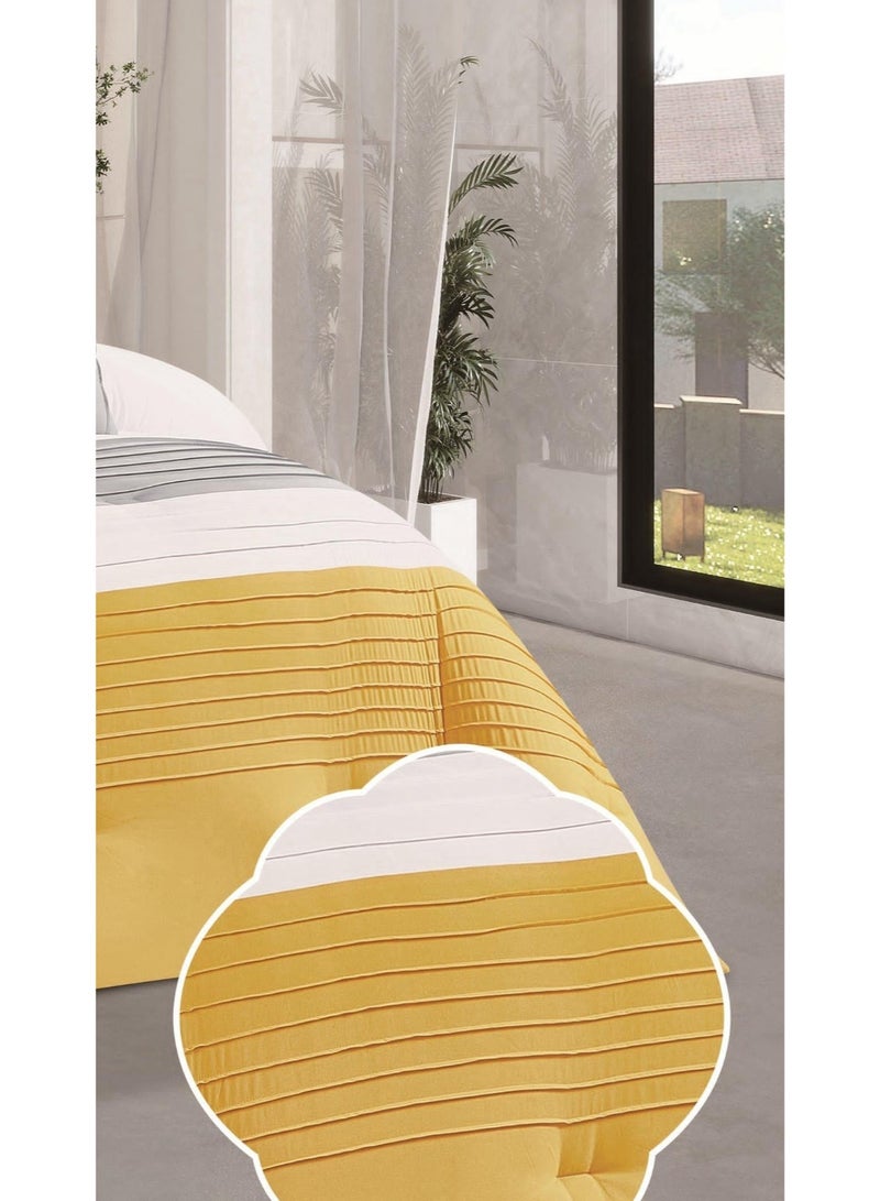 RedRoss *A double bed sheet with a modern striped design and embroidery that adds a touch of elegance, made of microfiber, size 240*260 cm - Image 3