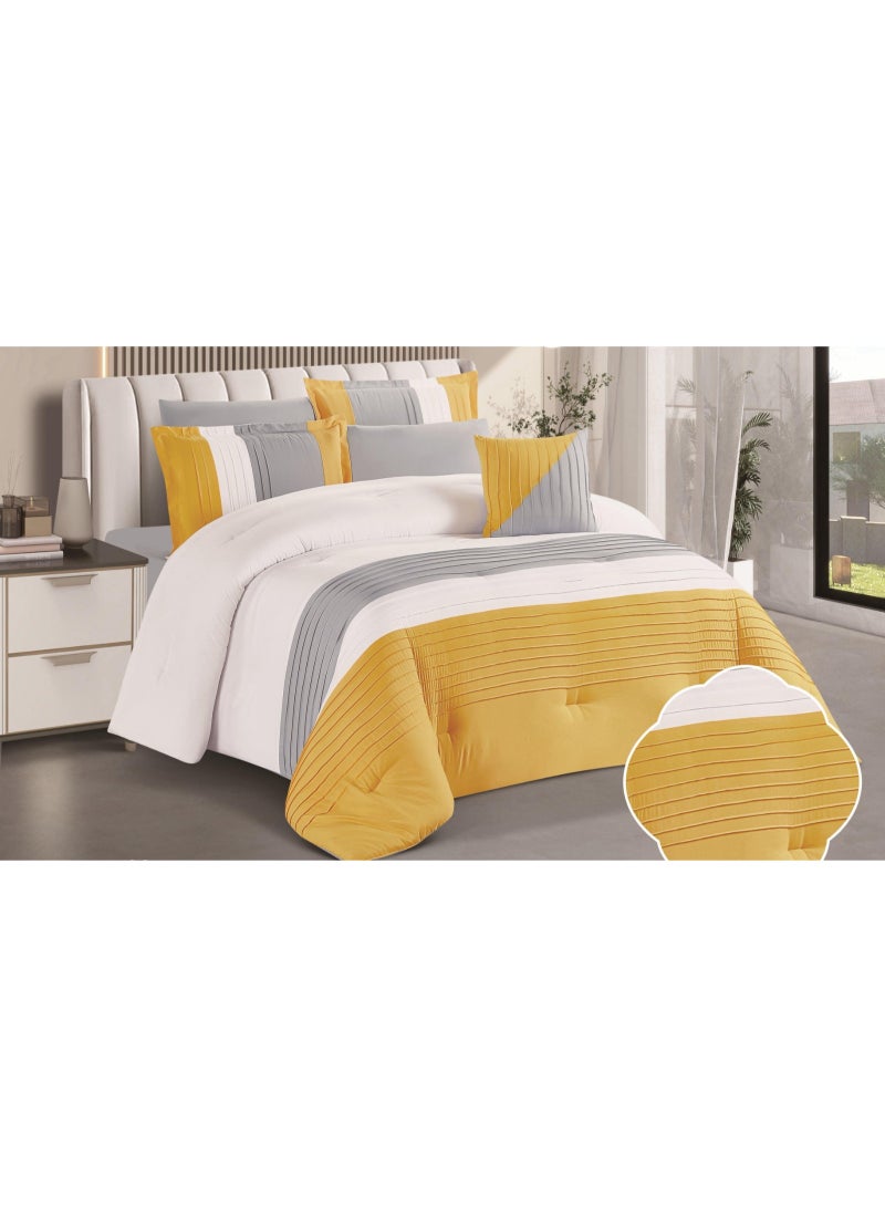 RedRoss *A double bed sheet with a modern striped design and embroidery that adds a touch of elegance, made of microfiber, size 240*260 cm - Image 1