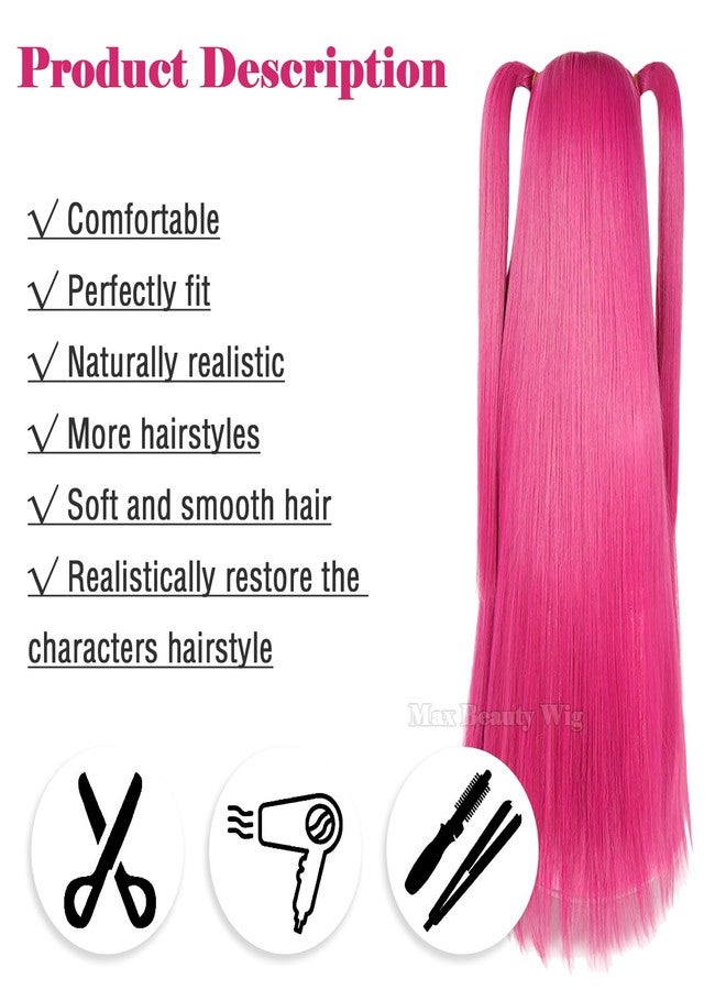 LABEAUTÉ Rose Red Cosplay Wig for Women, Girls High Temp Synthetic Fiber Wig for Cosplay Synthetic Hair Halloween Costume Party Hair - Image 3