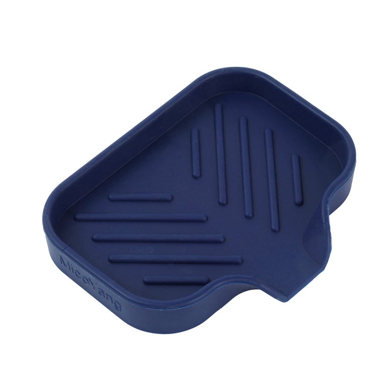MicoYang Silicone Bathroom Soap Dishes with Drain SpoutKitchen Sink OrganizerSponge HolderDish Soap TrayPerfect for DispenserScrubberBottleCup on Sink or CounterNavy Blue 4932