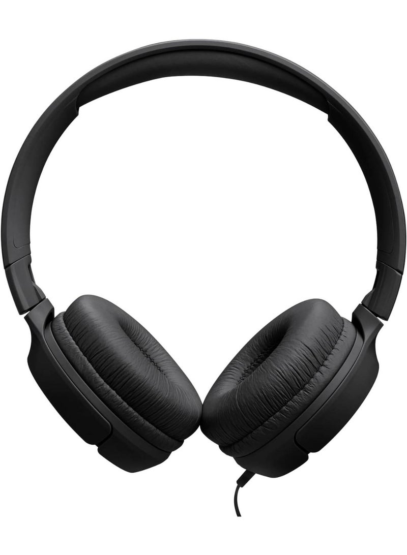 جي بي إل سماعات رأس JBL Tune 520C سلكية بمنفذ USB-C، محرك صوتي 32 مم، ميكروفون مدمج، مكالمات بدون استخدام اليدين، تكامل مع المساعد الصوتي، قابلة للطي، جهاز تحكم عن بعد بثلاثة أزرار، صوت عالي الدقة، صوت JBL Pure Bass، أسود - Image 1