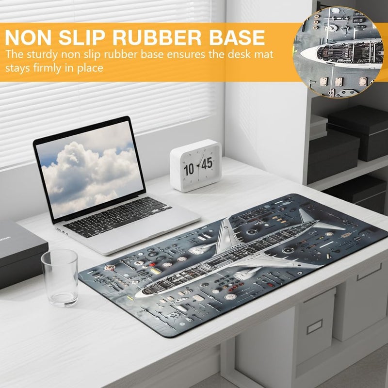 ELEPHANTBOAT® Desk Mat Extended Mouse Pad Keyboard Pad, Airplane Teardown Exploded View Design, Fast-Drying Diatomaceous Earth Surface Non-slip Rubber Base Desk Pad - Image 5