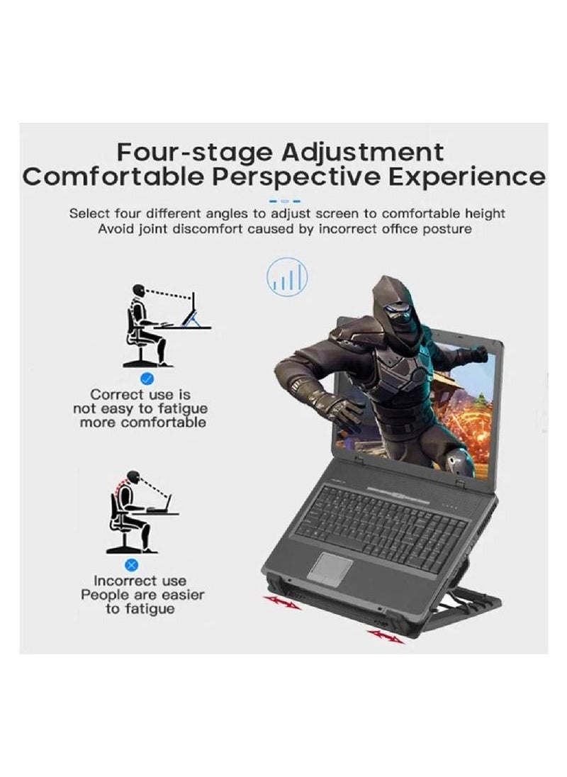 Generic - Height Adjustable Laptop Cooler Stand, Notebook Laptop Cooling Pad with One Big Quiet Cooling Fan, Notebook Cooler pad - Image 1