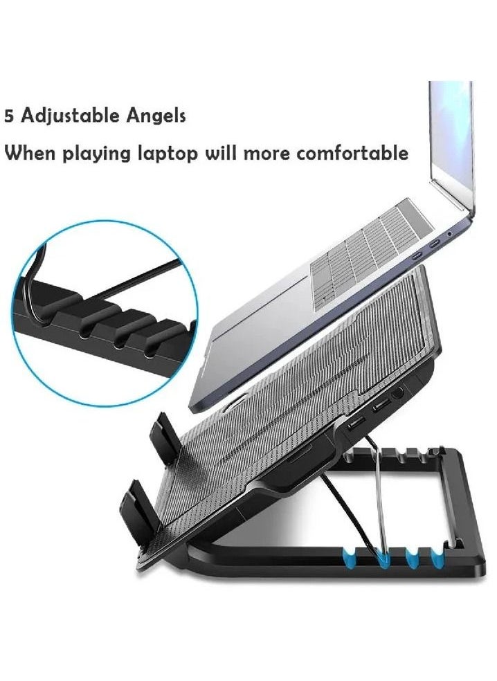 Generic - Height Adjustable Laptop Cooler Stand, Notebook Laptop Cooling Pad with One Big Quiet Cooling Fan, Notebook Cooler pad - Image 1