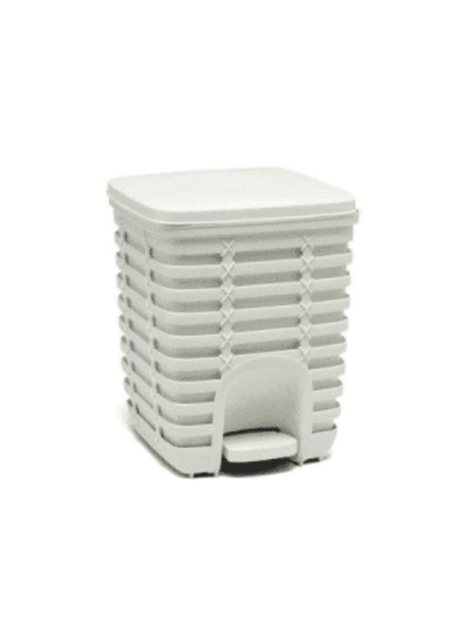 Primanova Palm trash can 9 liter with swing lid and pedal for bathroom bedroom laundry room or office white  - Image 1