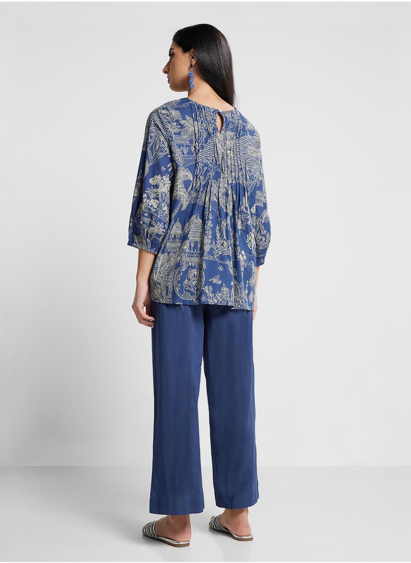 Biba Printed Kurta & Palazzo Set  - Image 2