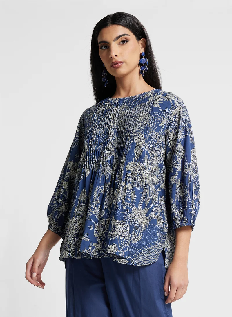 Biba Printed Kurta & Palazzo Set