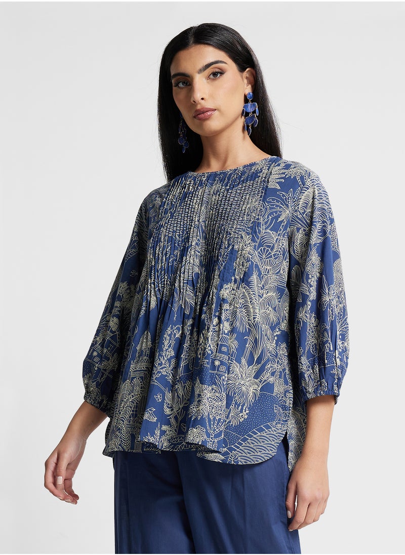 Biba Printed Kurta & Palazzo Set  - Image 3