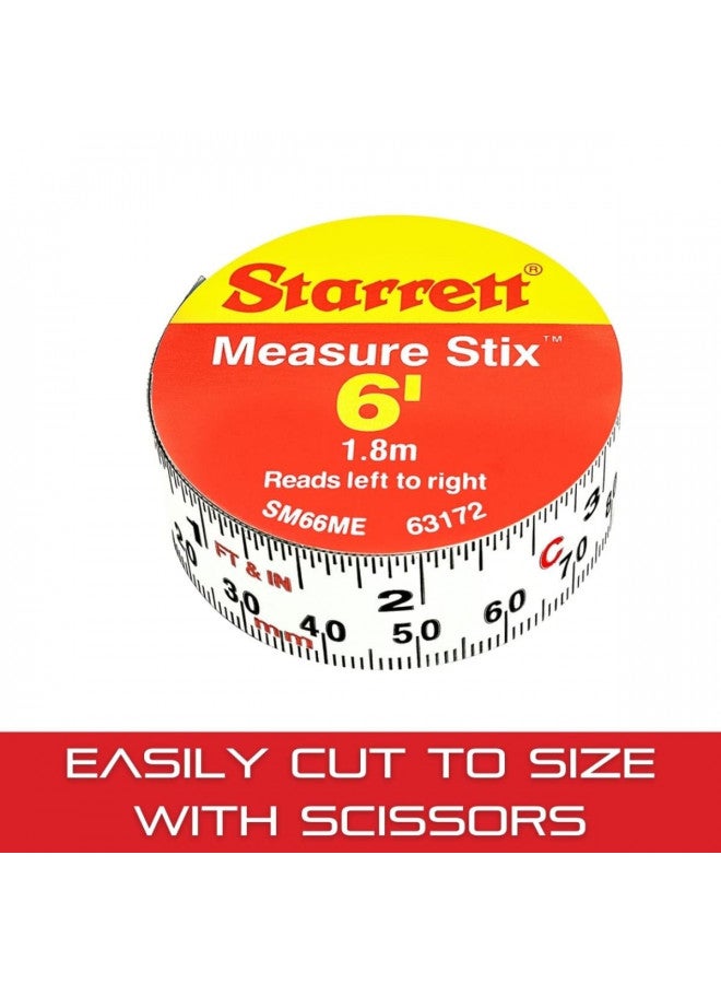 Starrett Starrett Tape Measure Stix with Adhesive Backing - Mount to Work Bench, Saw Table, Drafting Table - 3/4" x 6', English Metric, Left-Right Reading - SM66ME 