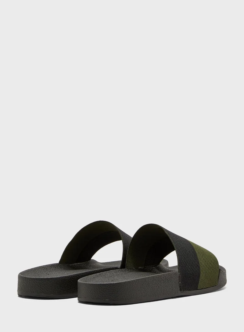 Seventy Five Knitted Colour Block Slides