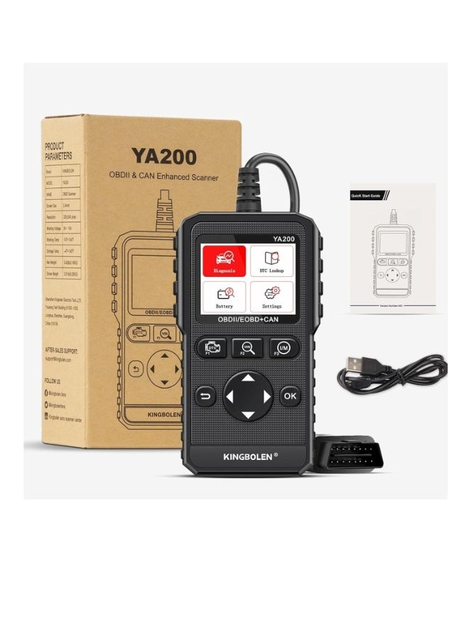 kingbolen YA200 OBD2 Scanner, Car OBD2 Code Reader Check Engine Light, Car Scanner OBDII Full Functions with Voltage Test OBD2 Scanner Diagnostic Tool for All OBDII CAN Protocol Cars Since 1996 - Image 2