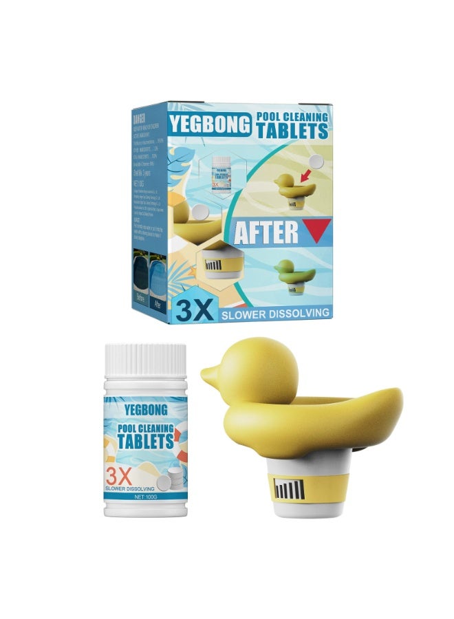 ييبونغ حمام السباحة تنظيف العائمة مع 100g جهاز تنقية أقراص حمام السباحة الكلور موزع مجموعة - Image 1