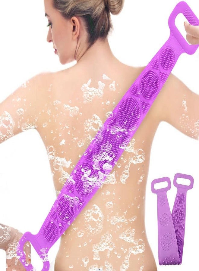 VYAKAT Silicone Bath Body Brush, Exfoliating Silicone Body Back Scrubber, Deep Clean Back Acne & Bacne, Extra Long and Super Soft, Suitable for Women ? Men(Multicolor) - Image 1
