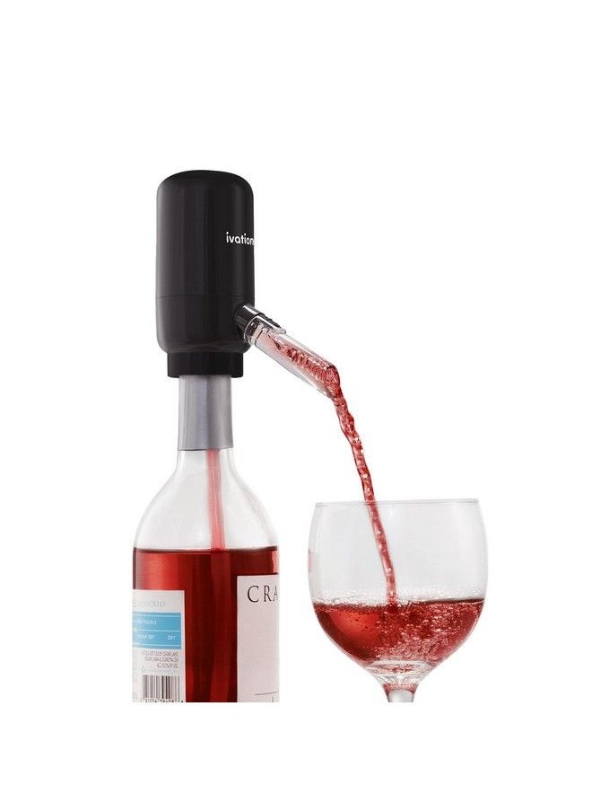 Wine Aerator & Dispenser With Flexible Tube | Electric Batteryoperated Universal Wine Bottle Spout With Automatic Button Dispenser Aeration Control Integrated Led Light & Removable Rod
