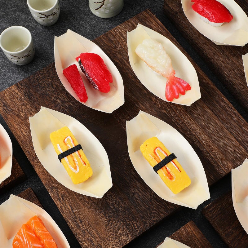150 Pcs 5 Inch Kraft Paper Sushi Serving Boats Disposable Food Trays Catering Home Use - Image 5