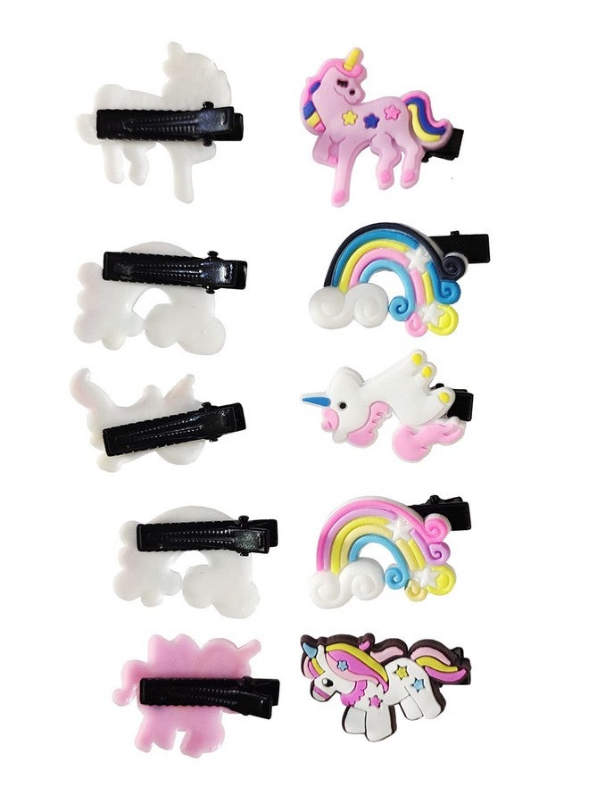 فوكس مجموعة مشابك شعر قوس قزح ملونة ولطيفة للأطفال والفتيات (قوس قزح) (النمط - 1، متعدد الألوان) - Image 3