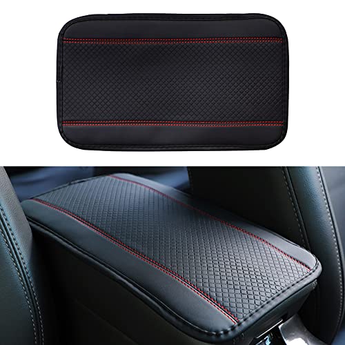Miytsya Four Seasons Universal Armrest Box Mat Fiber Leather Embossing Waterproof Car Armrest Seat Cover Red - Image 1
