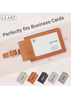 LeArt Luggage Tag Leather – Luggage Tags for Suitcases | Travel Tags for Luggage | Suitcase tags | Leather Luggage Tags | Travel Gifts (Set of 2 | Caramel)  - Image 5