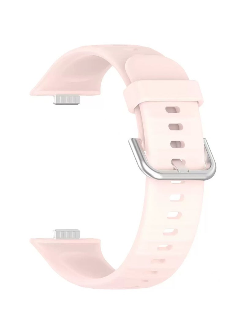سوار معصم متوافق مع Huawei Watch Fit 3 / Fit 4 / Fit 4pro حزام سيليكون سوار سريع التحرير حزام استبدال شارة الذراع وردي - Image 2