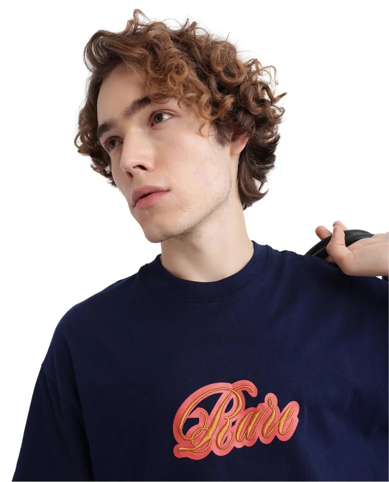 Rare Rabbit Men's Oversized Embroidered T-Shirt