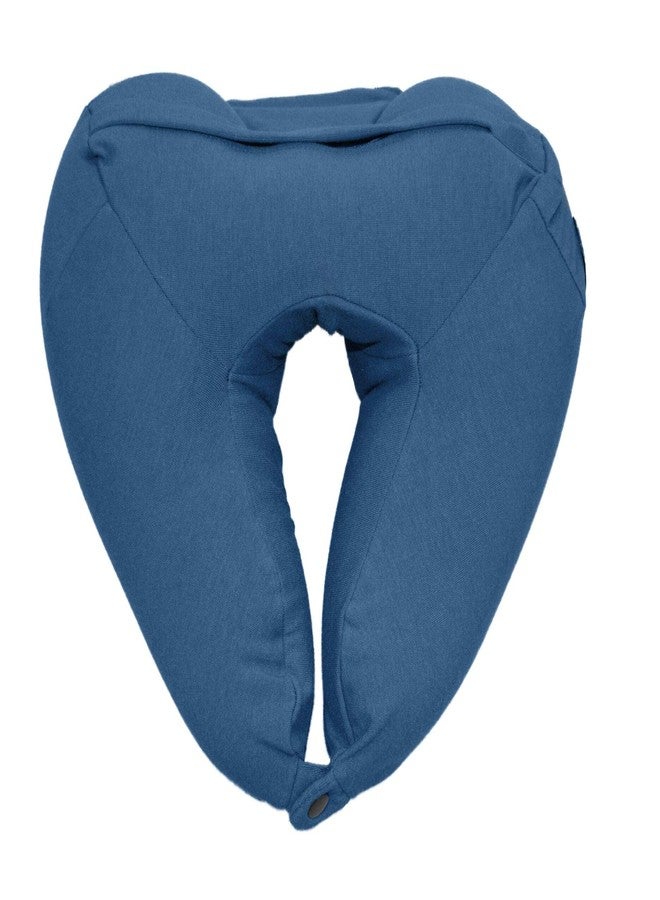 Yogibo Nap X Travel Neck Pillow for Sleeping Airplane, Car, Plane Traveling, Microbead Portable Comfy Head Rest and Neck Support with Attached Eye Mask, Blue - Image 3