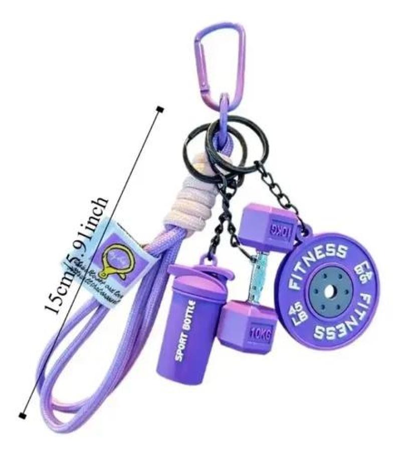 Fitness Keychain 5.91 Inches Durable Plastic & Metal Construction - Tangible Fitness Goal Reminder Pocket Amulet for Fitness Enthusiasts & Gym Goers - Image 2