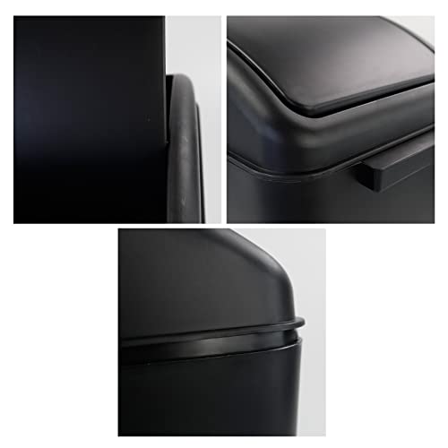 Qskely 4.5 Gallon Plastic Swing-Top Trash Can, Garbage Can with Swing Lid, Black - Image 2