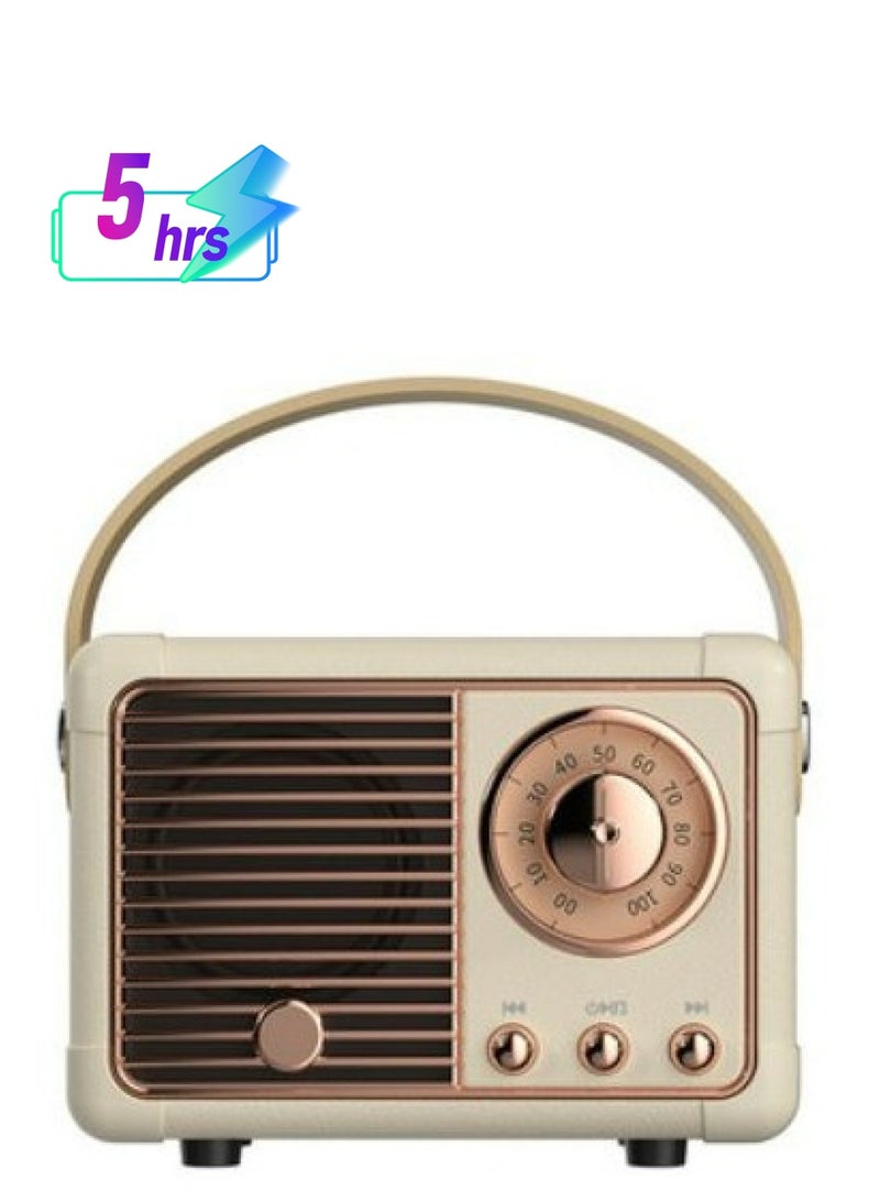 GULFLINK Vintage Small Wireless Bluetooth Speaker White - Image 1