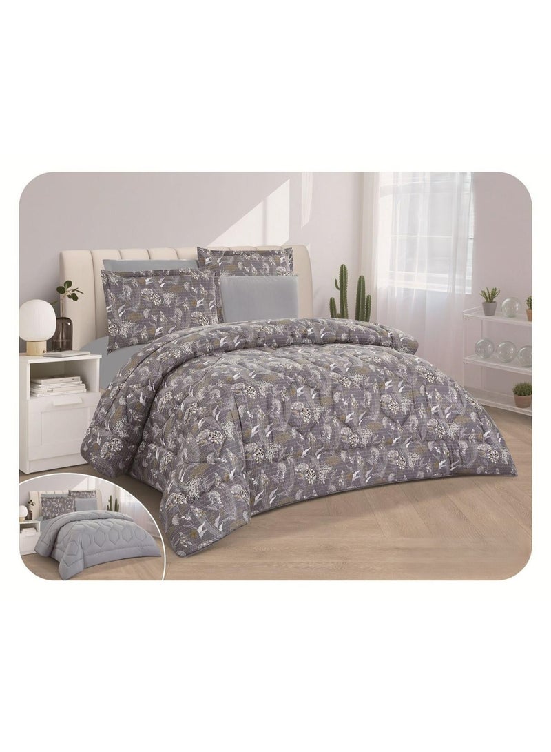 مون مفرش سرير نفرين ذو طابع وجهين  بتصميم مشجر صيفي حصري وجذاب مصنوعة من المايكروفايبر الصيفية، مقاس 230*250سم - Image 1