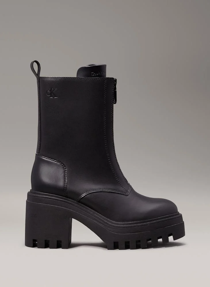 كالفن كلاين جينز Chunky Heeled Zip Boots