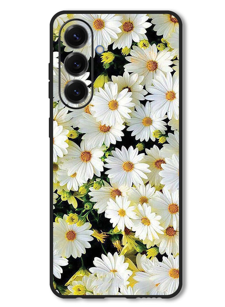 Theodor Case Compatible with Samsung Galaxy F56 6.74 Inch Protection Shockproof Bumper Cover White Flowers - Image 1