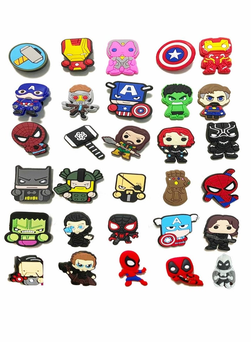 EXCEFORE Shoe Decorations Charm, Anime Superhero shoe Accessories, Wristband Bracelet Girls Boys Party Favors Birthday Gifts, Nurse Shoes Decorations for Adults Women Men, 30 PCS - Image 4