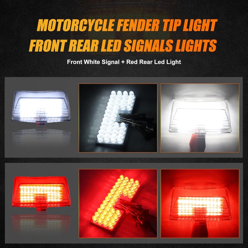 Akmties Fender Tip LED Brake Light for Electra Glide Classic & Touring Models (Red+White) - Image 3