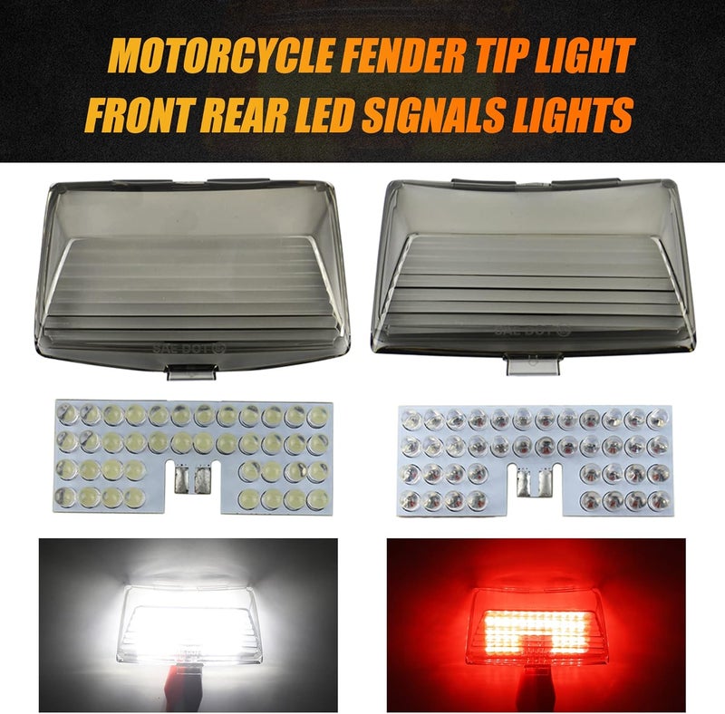 Akmties Fender Tip LED Brake Light for Electra Glide Classic & Touring Models (Red+White) - Image 2