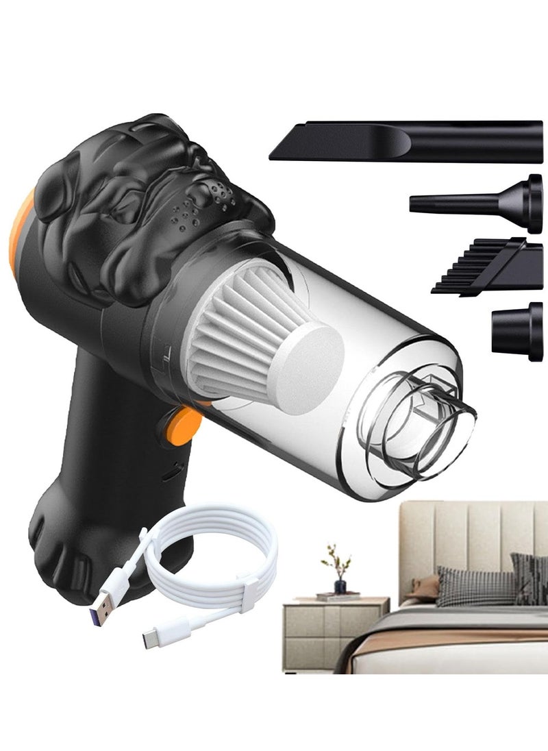 Generic 4 In 1 Car Vacuum and home Vacuum Cleaner High Power Cordless Hand Vacuum | Portable Dog Head Shape Dust Cleaner Quiet Car Vacuums For Car, Desk, Pet Hair  - Image 4