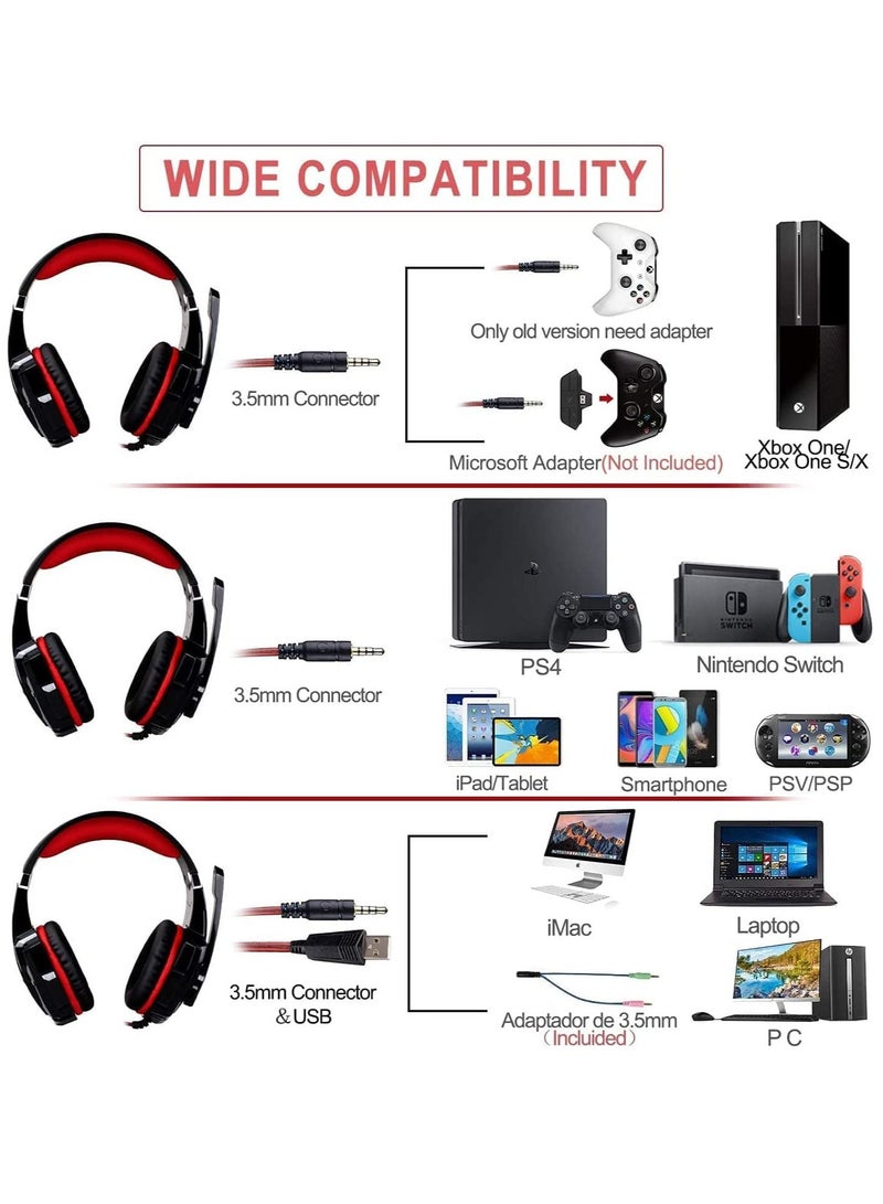 G2000 Wired Over-Ear Gaming Headsets With Mic For PS4/PS5/XOne/XSeries/NSwitch/PC - Image 4