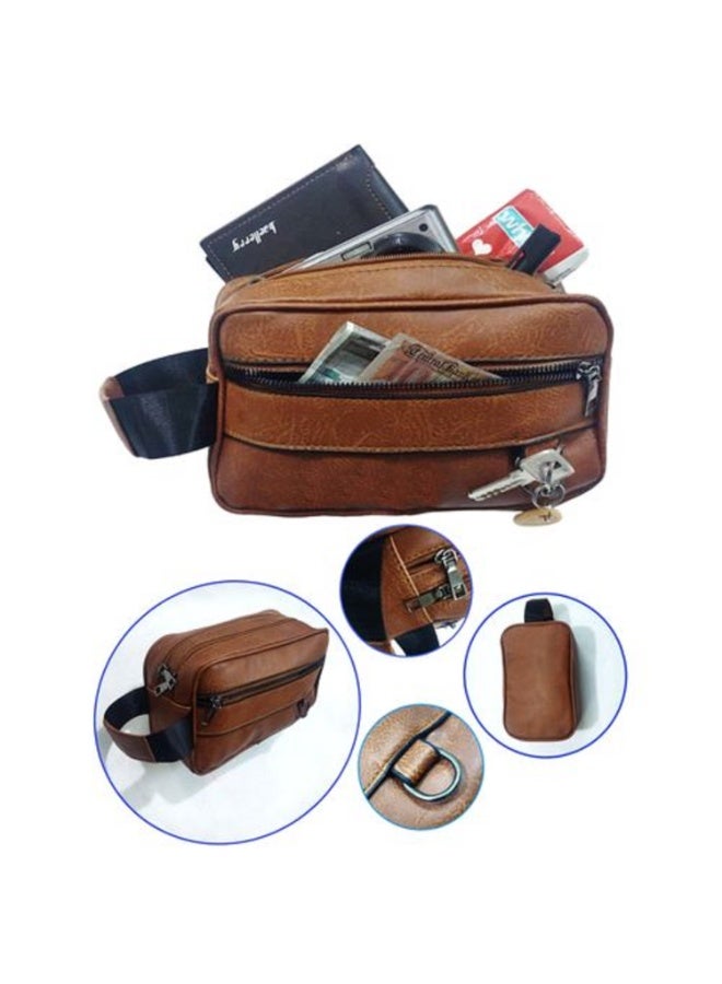 Jeep Buluo Luxury Men's Leather Handbag - Havana - Practical Design for Businessmen - Image 2