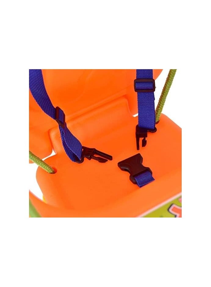 طقم أرجوحة للأطفال | مقعد أرجوحة ثقيل الاستخدام للأطفال مع حزام أمان ومقابض يدوية | قاعدة معدنية قابلة للطي | سهل التجميع والتخزين | مناسب للأطفال من عمر 1 سنة فما فوق - Image 4